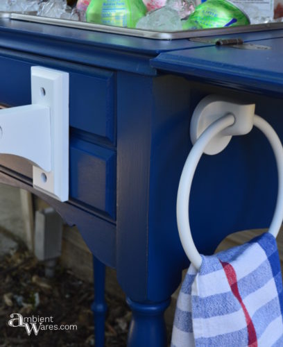 Here's an Awesome Old Sewing Machine Table Idea! DIY it into a Food and Beverage Station! ~ AmbientWares.com