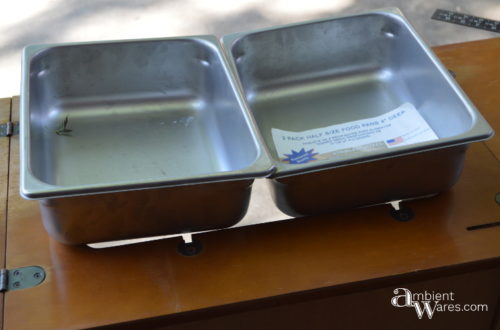 Here's an Awesome Old Sewing Machine Table Idea! Add Food Pans to it and turn it into a Food and Beverage Station! ~ AmbientWares.com