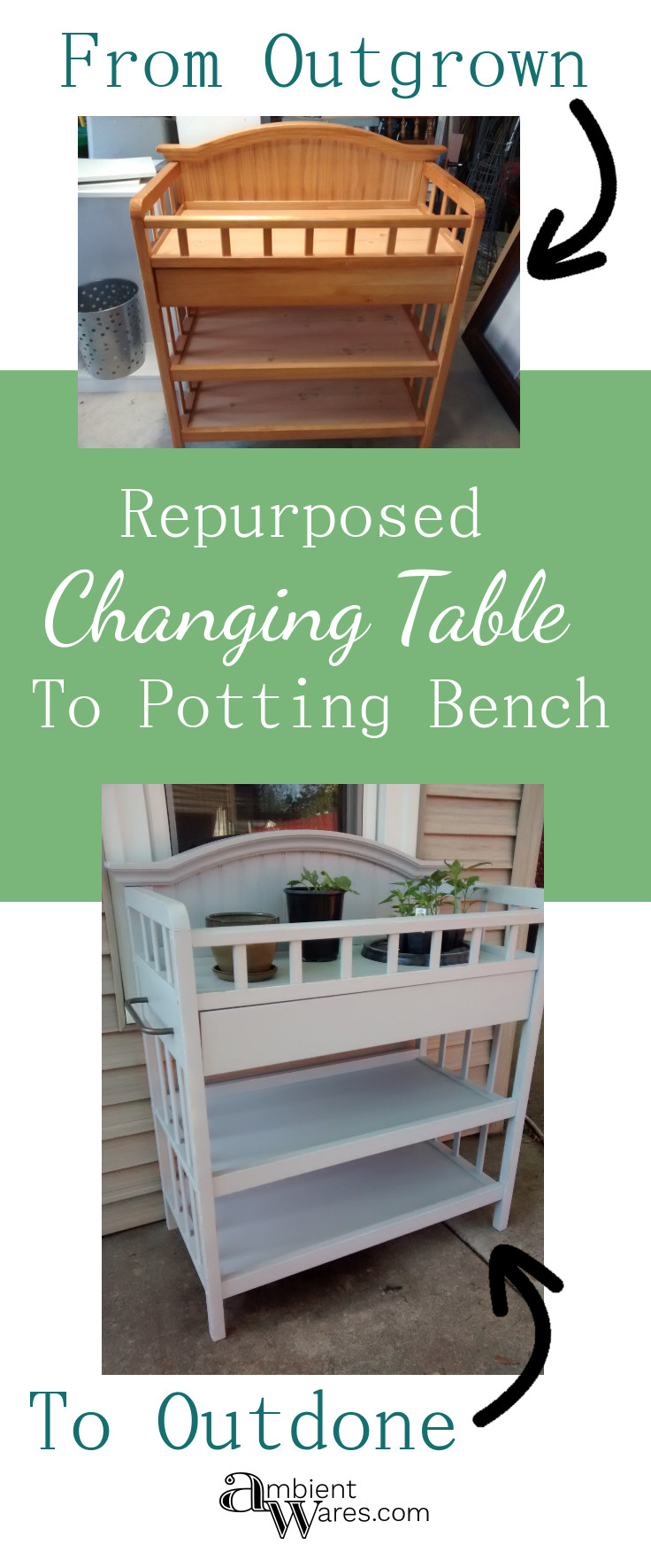 Turn An Old Changing Table Into A Potting Bench
