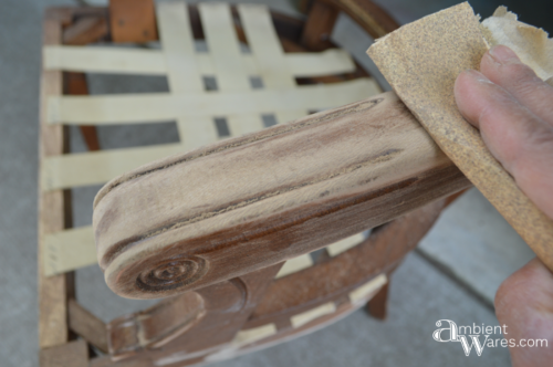 Refurbished Upholstered Cane Back Barrel Chair. For this and more project ideas, visit AmbientWares.com