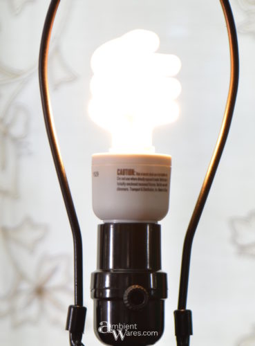 New bulb in the new lamp by AmbientWares.com