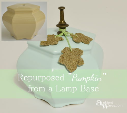 DIY fall decor doesn't have to be expensive or difficult! Take a look at how I made a "pumpkin" out of an old lamp base!
