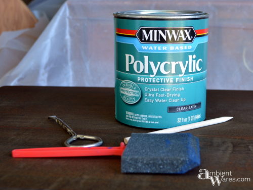 Sealing the stained top with Polycrilic by MINWAX by AmbientWares.com