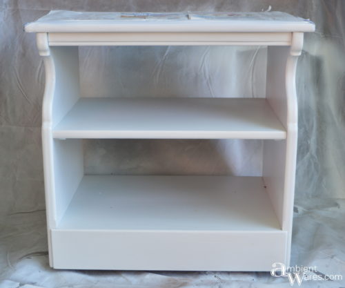 Base with multiple coats of bright white latex paint by AmbientWares.com