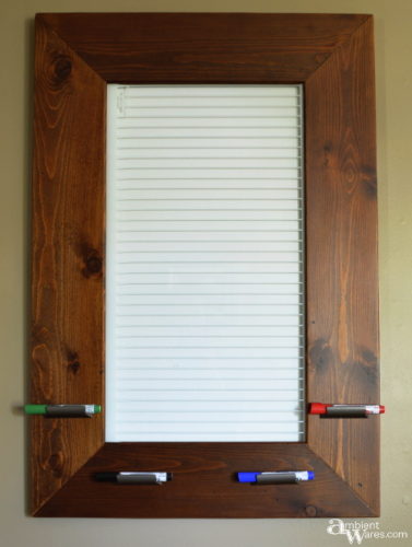 Finished dry erase board from an old refrigerator shelf