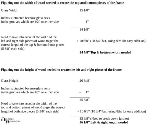 Math for DIY frame