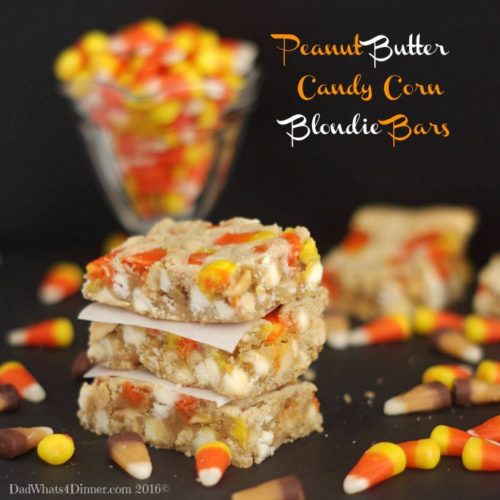 Peanut Butter Candy Corn Blondie Bars