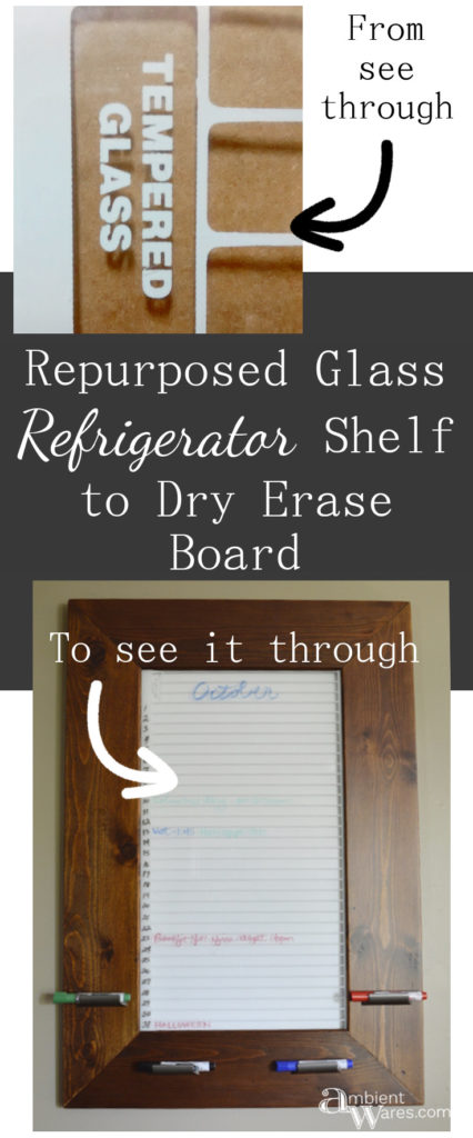 Come see how I turned this large old refrigerator shelf into a DIY wooden framed dry erase board organizer!