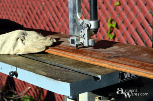 Ripping the frame pieces with the bandsaw