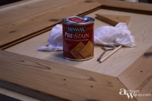 Small can of Minwax Pre-Stain Wood Conditioner for the dry erase board frame