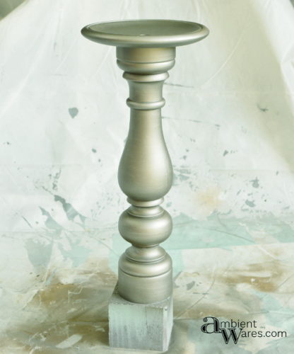 Easy to make DIY Wooden Pedestal from an Old Stand Up Table Lamp. For this and more unique ideas, visit AmbientWares.com