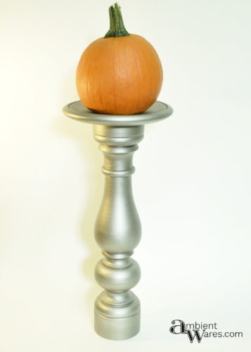 Easy to make DIY Wooden Pedestal from an Old Stand Up Table Lamp. For this and more unique ideas, visit AmbientWares.com