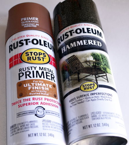 RUST-OLEUM paints used rusty primer & hammered bronze