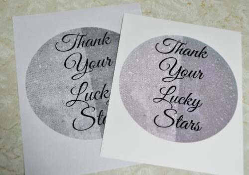 Side by side comparison of Thank Your Lucky Stars printed at Walgreens vs. home