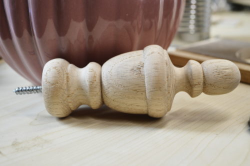 Woode finial we'll use as a handle for the handmade lid