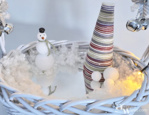 Create this easy Winter Wonderland using a basket! ambientwares.com