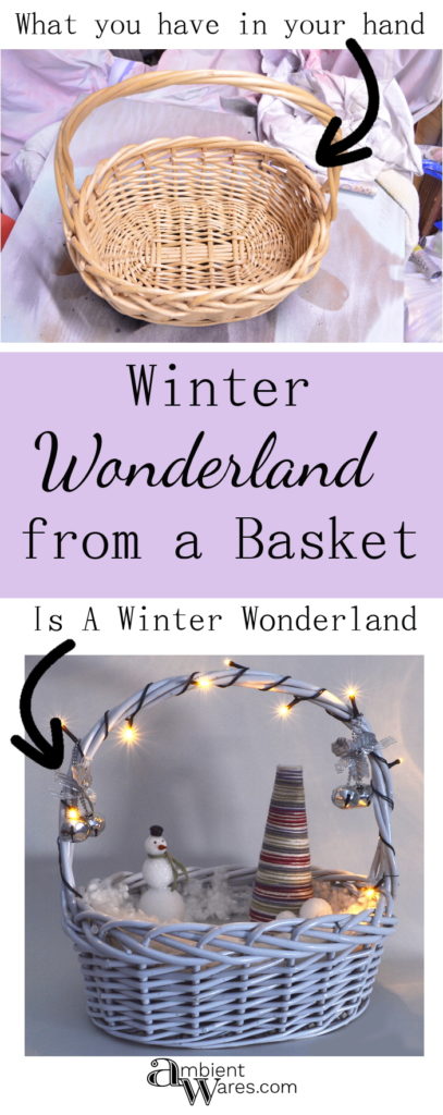 Another easy DIY! Create your own Winter Wonderland using a basket! ambientwares.com