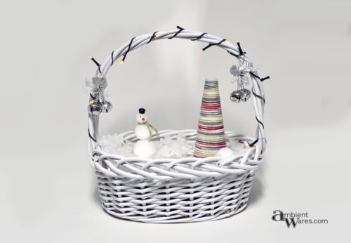 Easy to make DIY Christmas Winter Wonderland from a basket ~ ambientwares.com