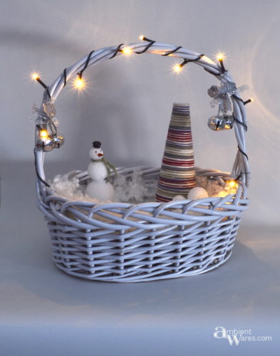 Simple Christmas Winter Wonderland from a basket ~ ambientwares.com