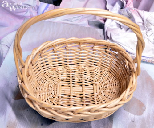 Woven basket before it became a winter wonderland