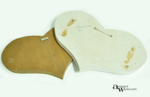 Original thrift store wooden hearts get a string art heartbeat by AmbientWares.com