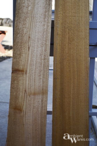 Cedar fence posts I'll use as shelves - Changing table to potting bench - ambientwares.com