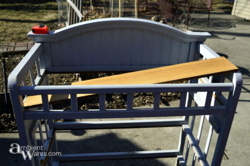 Cedar fence posts cut in half - Changing table to potting bench - ambientwares.com