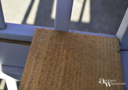 Cedar piece before it was cut - Changing table to potting bench - ambientwares.com