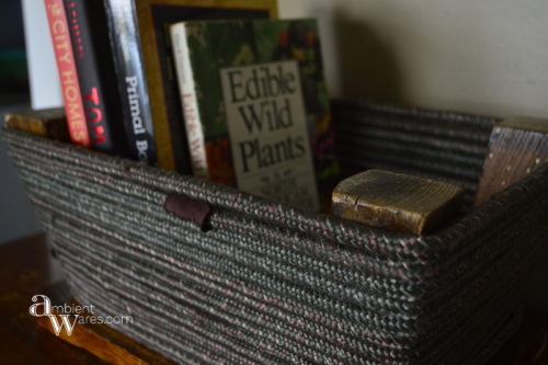 Who knew a foot stool could be flipped upside down and made into a basket?! A super easy DIY. For this and more unique project ideas, visit AmbientWares.com