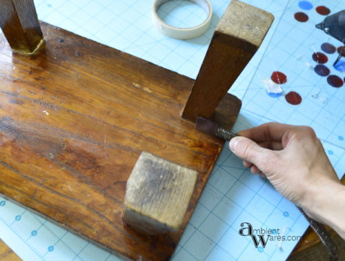 Who knew a foot stool could be flipped upside down and made into a basket?! A super easy DIY. For this and more unique project ideas, visit AmbientWares.com