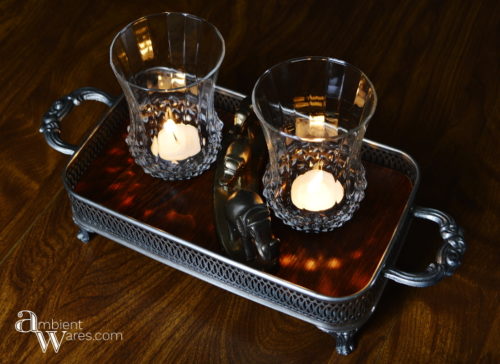 DIY Silver Plated Casserole Dish & Sconce Votives Centerpiece - ambientwares.com