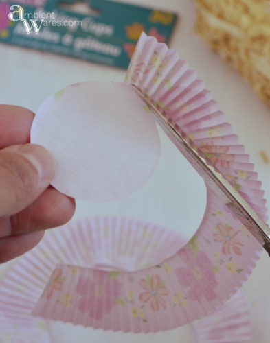 Cutting The Cupcake Liners Creating A Beautiful and Unique DIY Wreath ambientwares.com