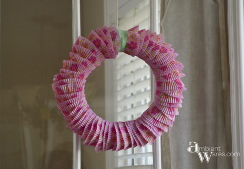 This Unique And Beautiful DIY Wreath Using Cupcake Liners Is The Perfect Door Decor ambientwares.com