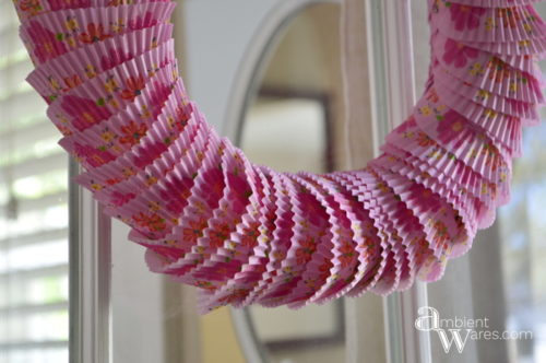 This Unique And Beautiful DIY Wreath Using Cupcake Liners Is The Perfect Door Decor ambientwares.com