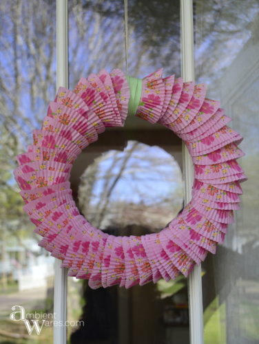 This Unique And Beautiful DIY Wreath Using Cupcake Liners Is The Perfect Door Decor ambientwares.com