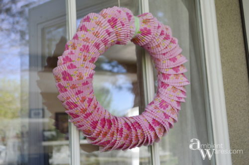 This Unique And Beautiful DIY Wreath Using Cupcake Liners Is The Perfect Door Decor ambientwares.com