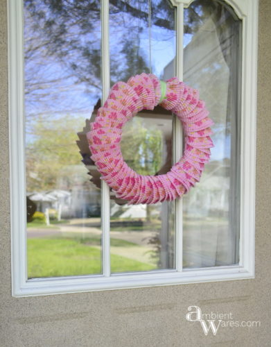 This Unique And Beautiful DIY Wreath Using Cupcake Liners Is The Perfect Door Decor ambientwares.comThis Unique And Beautiful DIY Wreath Using Cupcake Liners Is The Perfect Door Decor ambientwares.com