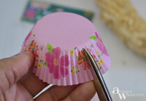 Cutting The Cupcake Liners Creating A Beautiful and Unique DIY Wreath ambientwares.com