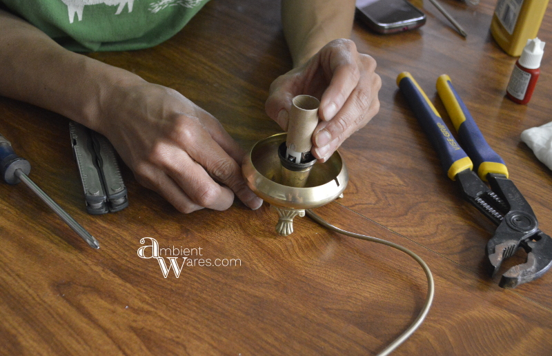 Thrifted Moroccan Styled Candle Holder Into Simple Lamp