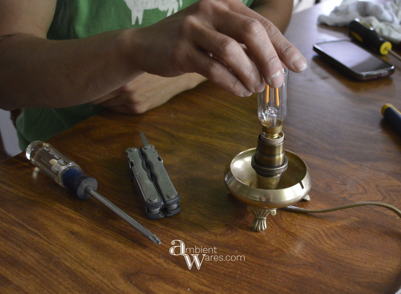 Thrifted Moroccan Styled Candle Holder Into Simple Lamp