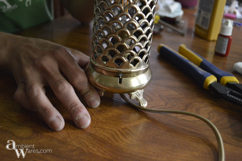 Thrifted Moroccan Styled Candle Holder Into Simple Lamp