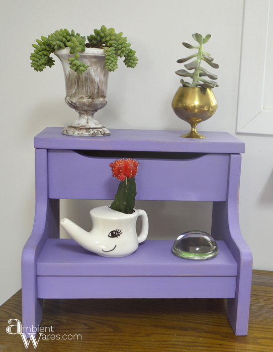 Repurposed Step Stool Makeover Into A Plant Stand ambientwares.com