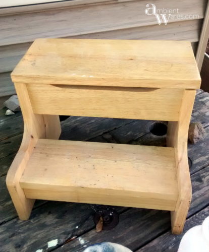 Repurposed Step Stool Makeover ambientwares.com