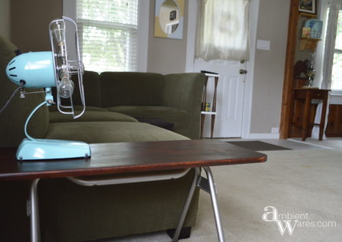 Don't throw away that disgusting plastic chair just yet. Repurpose the metal legs and DIY your own industrial style side table! For this and more unique ideas, visit AmbientWares.com