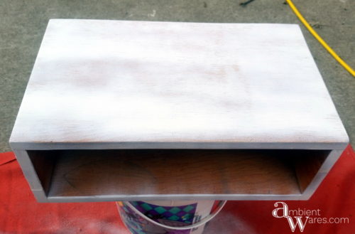 A Simple 2 Drawer Wooden Box Makeover with an Easy Retro Design Painted White www.AmbientWares.com