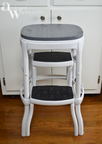 This Vintage Cosco Step Stool got a modern farmhouse makeover! www.AmbientWares.com