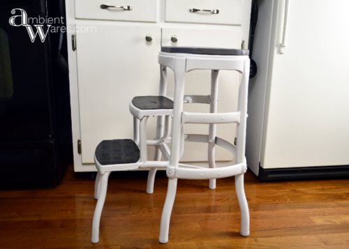 This Vintage Cosco Step Stool got a modern farmhouse makeover! www.AmbientWares.com