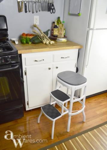 This Vintage Cosco Step Stool got a modern farmhouse makeover! www.AmbientWares.com