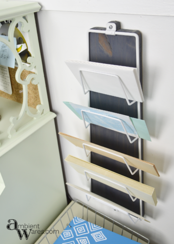 Every home office needs a central spot to corral bills, letters, and envelopes. Update an old metal office organizer that will make you want to stay organized! Visit AmbientWares.com for more great project ideas!