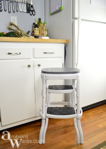 This Vintage Cosco Step Stool got a modern farmhouse makeover! www.AmbientWares.com